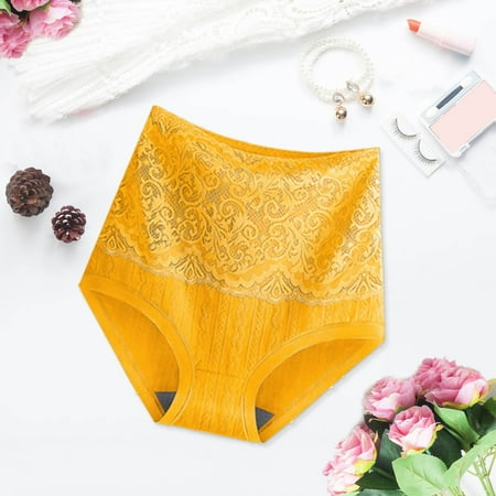 

Gubotare Women Underpants Briefs Womens Lace Panties Womens Hollow Sexy Butt Lifting Seamless Low Waist Comfortable Womens Briefs Yellow L