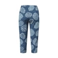 thumbnail image 3 of Women's High Waist Print Capri Leggings, 3/4 Length Stretchy Pants with Pockets for Summer Casual Yoga Daily Wear, 3 of 6