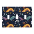 thumbnail image 2 of Dailycode Light Switch Plate Covers 2 Gang Wall Plate Plastics Outlet Covers for Kitchen Home Office Decor Cute Skeletons Rainbows Stars, 2 of 8