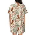 thumbnail image 6 of Daiia Floral Cowboy Boots Pattern Womens Pajama Sets Short Sleeve Pajamas for Women Sets Soft Lounge Sets Casual Round Neck Sleepwear PJS-4X-Large, 6 of 7