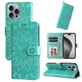 thumbnail image 4 of Funda tipo cartera GANGXUN para iPhone 16 Pro , diseño girasol, cuero PU, soporte, cierre magnético, tarjetero, 4 of 5