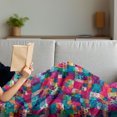 thumbnail image 3 of Geometric Soft Flannel Fleece Throw Blanket, Fashion Themed Italian Grunge Modern Color Contrast Squares with Dots Artwork, Cozy Plush for Indoor and Outdoor Use, 70" x 90", Multicolor, by Ambesonne, 3 of 5