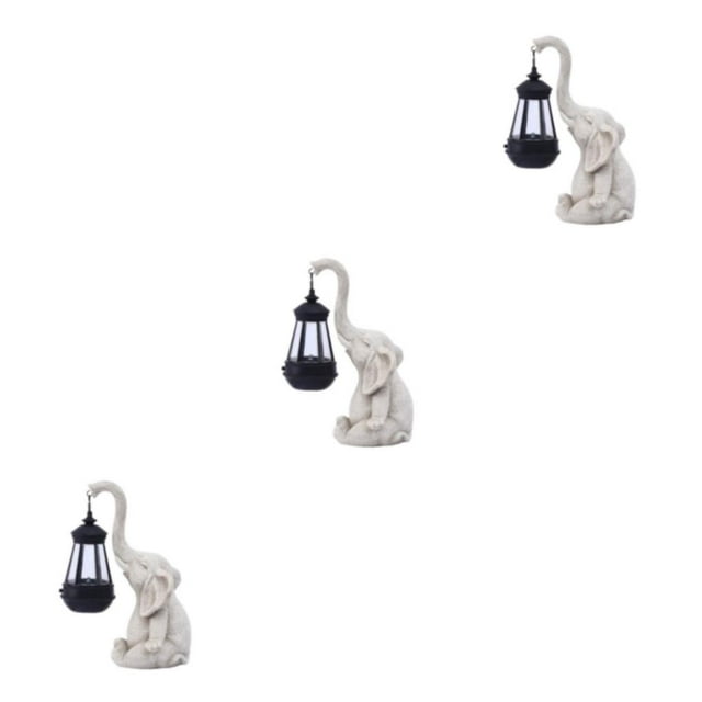Maytalsory Decorative Garden Stones Exquisite Elephant Decor For Outdoor Statues Garden White 3Set