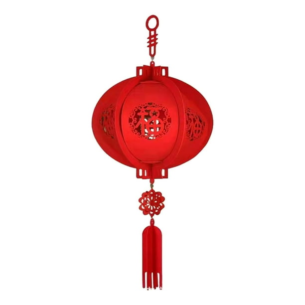 Linterna china 3D, linterna roja Fu decorativa de buena suerte para el Año Nuevo chino 30cmx55cm