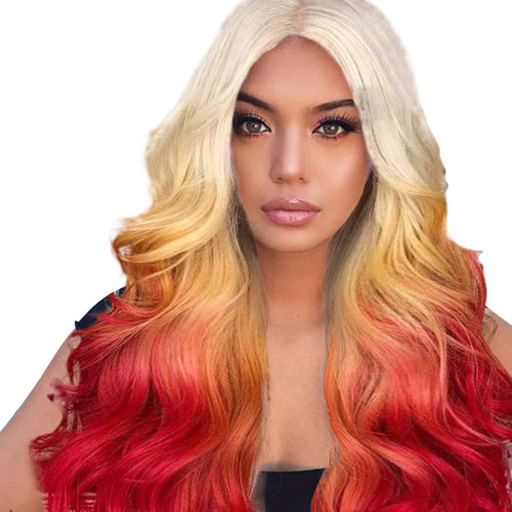 perruque cheveux long rouge