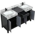 thumbnail image 5 of Lexora Home Zilara 60" Double Marble Top Bathroom Vanity with Black Faucet, 5 of 15