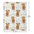thumbnail image 2 of Highland Cow Print Blanket Cute Rustic Farm Animal Cow and Flowers Throw Blankets Soft Flannel Bedding Blanket 50"x40", 2 of 6