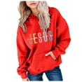 thumbnail image 4 of JUMEYU Hoodie for Girls Girl's Casual Hoodie Pattern Print Loose Fit Pullover Sweatshirt 4T 5T (Red,4-5 Years), 4 of 6