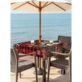 thumbnail image 2 of Outdoor Tablecloth with Umbrella Hole and Zipper, Red Plaid Christmas Square Table Cloth 60x60 Inch Waterproof Tablecloth, Snowman Snowflake Xmas Tree Winter Picnic Table Cover for Patio Camping, 2 of 7