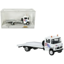 1968 Mercedes-Benz L 608 D Flatbed Truck White with Graphics "BMW Autohaus" 1/87 (HO) Scale Model Car by Brekina