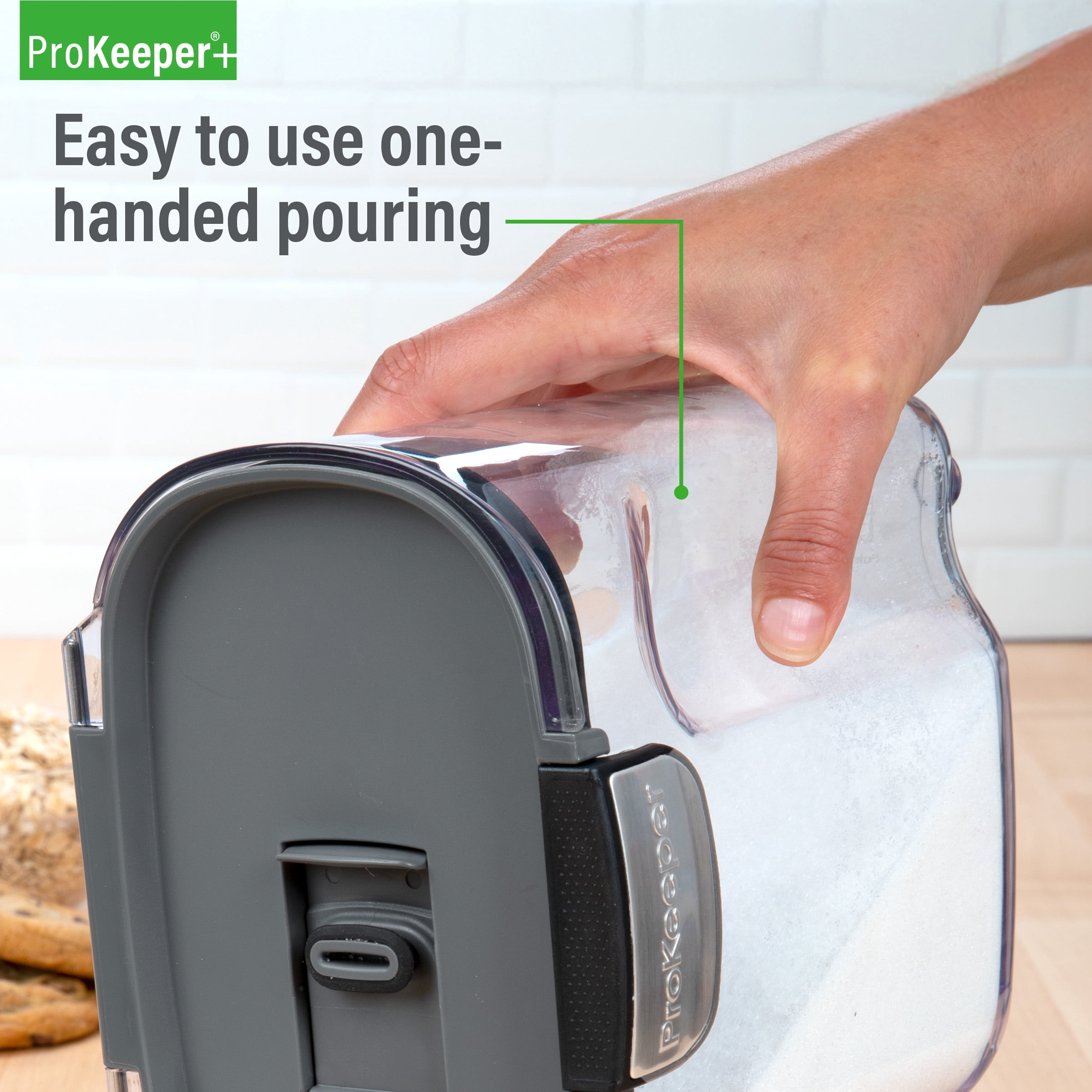 ProKeeper+ Airtight Sugar Storage Container with Flip-to-Pour Spout and Stainless-Steel Latch