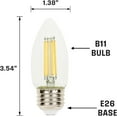 thumbnail image 4 of TGHTBA-Lighting 5316920 4.5 Watt (60 Watt Equivalent) B11 Dimmable Clear Filament LED Light Bulb, Medium Base, 6 Pack, 4 of 4
