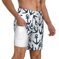 thumbnail image 3 of Gaeub Navy Blue Anchor Mens Swim Trunks Stretch Beach Shorts Quick Dry for Men Swim Shorts Swimwear with Pockets- Medium, 3 of 9