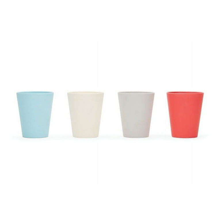 Bamboosy Bamboo Cups for Kids- Bamboo Fiber Cup Set of 4 Reusable, Dishwasher or