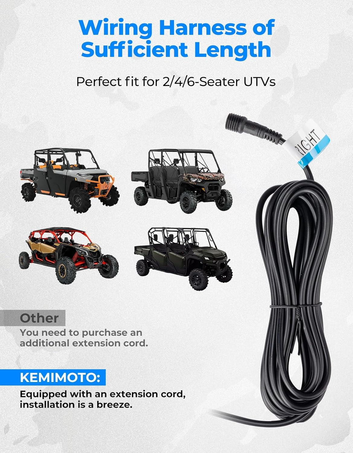 UTV Turn Signal Kit Pre-Wired Plug and Play UTV ATV Blinker with Rocker Switch Universal Street Legal Kit Compatible with Can-Am Defender X3 Polaris Ranger RZR CFMOTO