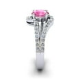 thumbnail image 3 of SuperJeweler 1.40 Carat Oval Shape Created Pink Sapphire and Fancy Diamond Ring In Sterling Silver For Women, 3 of 6