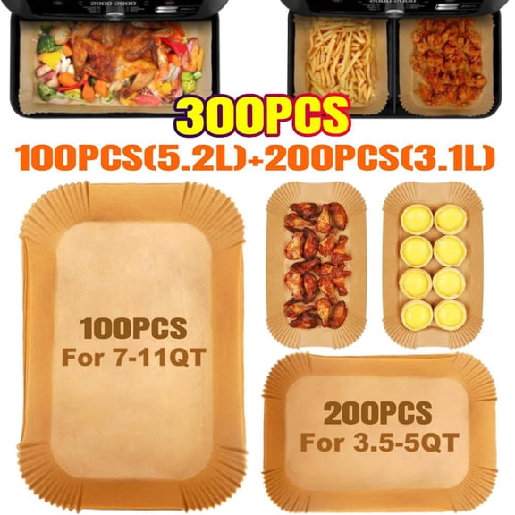 300pcs Disposable Air Fryer Liners Suitable for Ninja Foodi DZ071 7-QT/11-QT Air Fryer Accessories