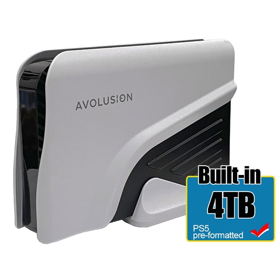 Avolusion PRO-Z Series 4TB USB 3.0 External Gaming Hard Drive for PS5 Game Console (White) - 2 Year Warranty
