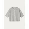 thumbnail image 6 of Women's Grey Knit Cardigan Short Sleeve Button Down Crew Neck Top, 6 of 10