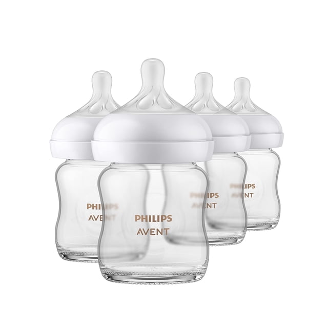 Biberón Philips AVENT Glass Natural de 120 ml, paquete de 4