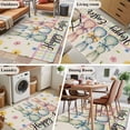 thumbnail image 5 of Area Rugs 2.7'x5', Easter Bunny Carpet for Living Room Bedroom Dining Room, Spring Watercolor Polka Dot Flower Plaid Beige Throw Kitchen Rugs Non Slip Washable Rectangle Indoor Outdoor Rugs, 5 of 8