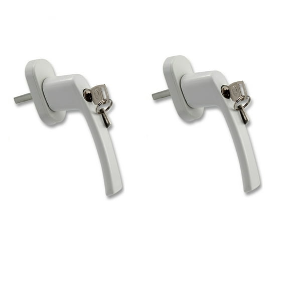 2 aluminium handles with locking child lock, pin length 35 mm