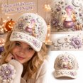thumbnail image 2 of GrmtClth Cute Halloween Decor Baseball Hat Printed Costume Cap Adjustable Cream Fashion Accessory Holiday Photo Prop Trucker Cap for Adults, 2 of 8