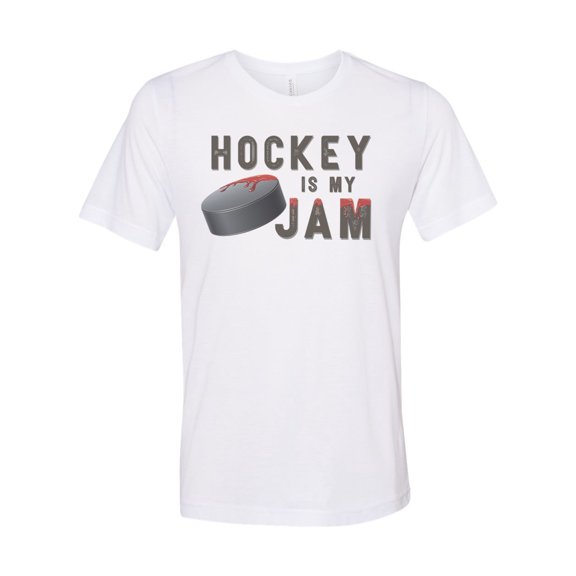 Hockey Shirt, Hockey Is My Jam, Funny Hockey Shirt, Unisex Fit, Ice Hockey Shirt, Hockey Gift, Gift For Hockey Player, Gift For Him, Skating, White, LARGE