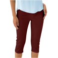 thumbnail image 2 of FNFYFH Liquidation Pantalons Capri de Yoga Antidérapants pour Femmes, Rouge, 2 of 7
