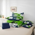 thumbnail image 5 of Feelyou American Rugby Bedding Comforter Set 7pcs for Kids, Green Blue Buffalo Geometric Queen Bedding Sets, Sport Player Reversible Queen Sheet Sets, Ultra Soft Home Decor, 5 of 7