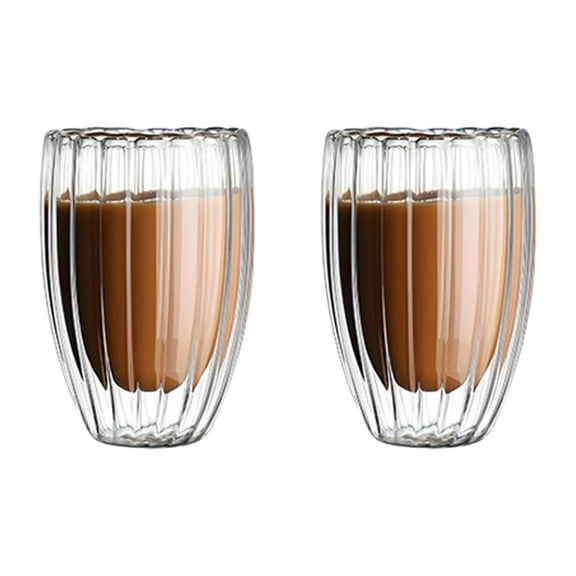 Portable Borosilicate Glass Tumblers Double Wall Structure Beverage Mugs for Enhances Heat Retention and Safety