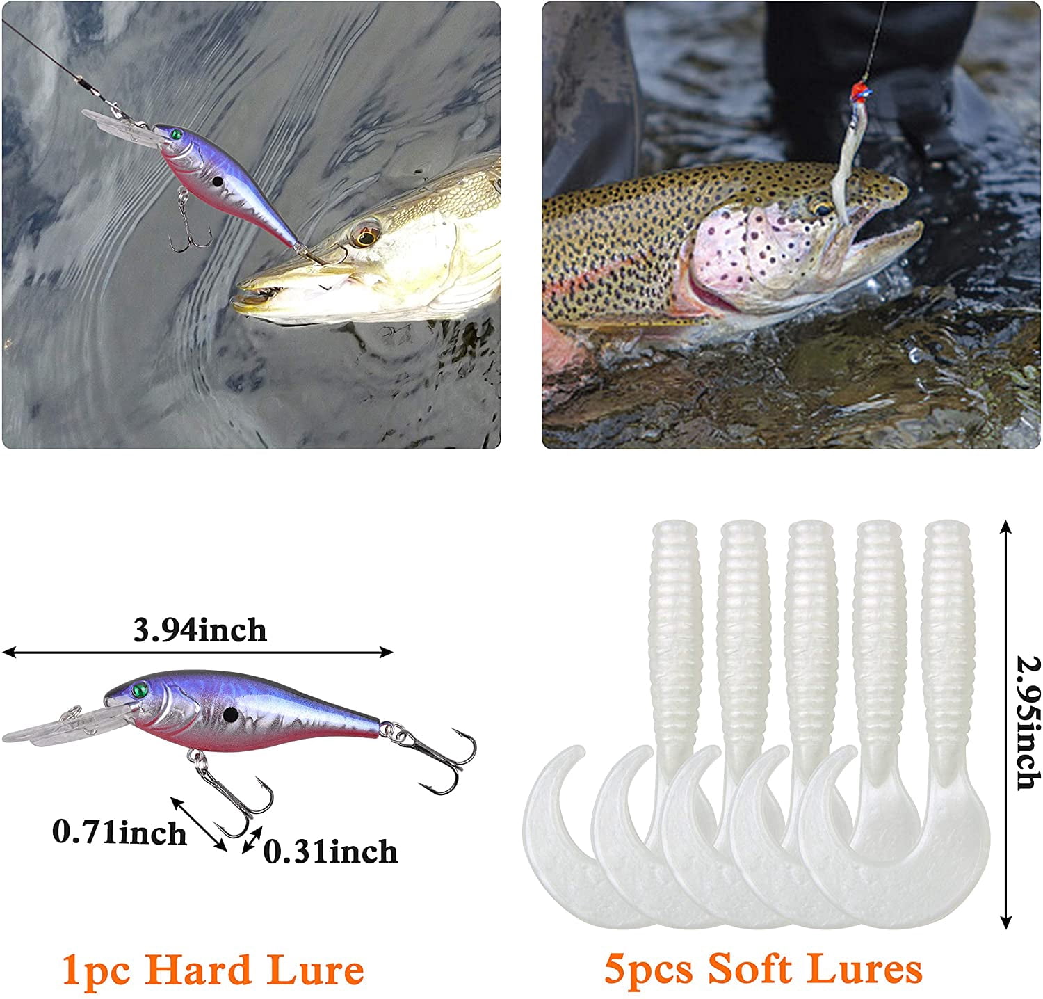 Saltwater Lures Surf Fishing Tackle Box Kit, 161pcs Ocean Beach Fishing Equipment Accessories Fishing Bait Rigs Lures Wire Line Monnow Hooks Swivels