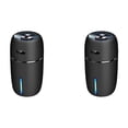 thumbnail image 2 of Wisewang USB Air Humidifier with LED Car Diffuser Essential Oil Ultrasonic Mist Sprayer Electric Two Modes Evaporative Purifier Black 2Set, 2 of 6