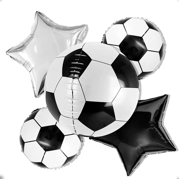 Yanonmyfd 5 Globos Metálico Balón de Futbol Decoración para Fiesta Cumpleaños Happy Birthday Cumpleaños Fiesta Decoración CARNAVALLIA
