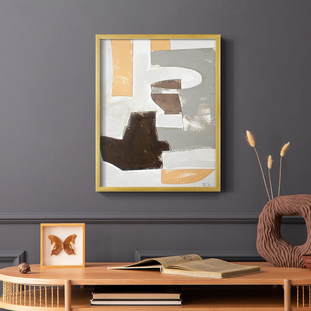Andalusian Forms III Framed Print in Gold Solid Wood Framed Print No Nail Hanging