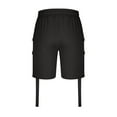 thumbnail image 6 of TKYCMSUAKI Big and Tall Shorts for Men Trendy Elastic Waisted Drawstring Baggy Short Solid Color Cargo Shorts with Zipper Pockets, 6 of 7