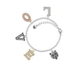 thumbnail image 2 of Delight Jewelry Silvertone Small Bear - Mascot Multi-Colored Crystal Love Charm Bracelet, 2 of 5