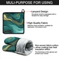 thumbnail image 7 of Teal Gold Marble Kitchen Oven Mitt and Pot Holder Sets 2 Pcs for Baking, Cooking and Grilling, Heat Resistant Up To 392 °F, 7 of 7