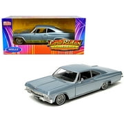 Diecast 1965 Chevrolet Impala SS 396 Lowrider Light Blue Metallic "Low Rider Collection" 1/24 Diecast Model Car by Welly