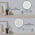 thumbnail image 2 of JUNWELL Wall Mounted Lighted Makeup Mirror  Rechargeable Double Sided 1X 10X Magnifying Mirror With 3 Color Lighting  Touch Screen Dimming  Extended Arm 360 Rotation Shaving Light Up Mirr, 2 of 5