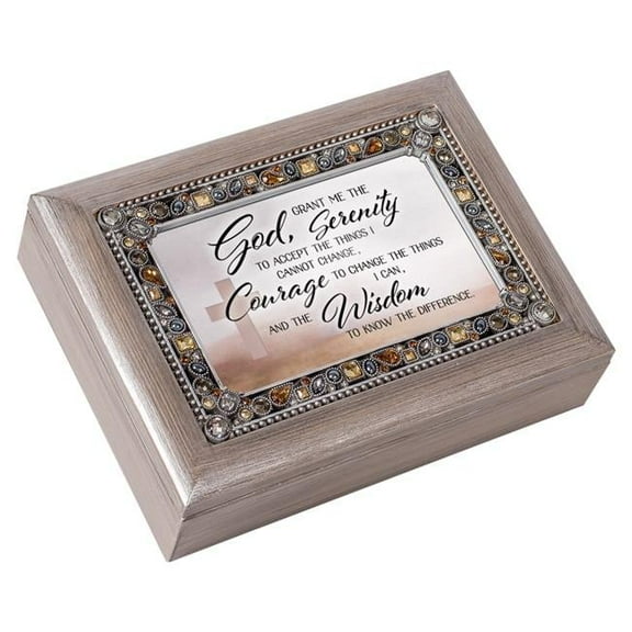 Cottage Garden JM529SGB 6 x 4 in. Jeweled Music Box Serenity Prayer Music Box