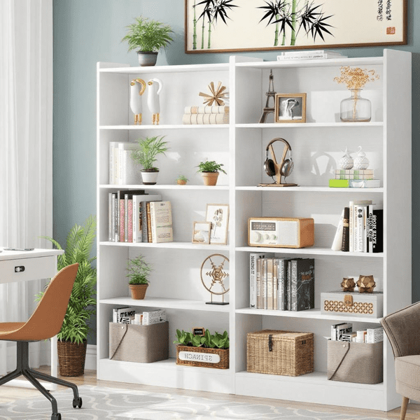71.7" Narrow Tall 12-Cube Bookcase, 6-Tier Open Shelves, 2-Way Installation, 30lbs/Cube for Home, Office, Classroom