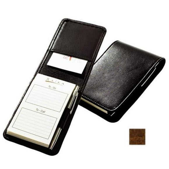 Raika VI 128 COGNAC Card Note Taker Case with Pen - Cognac