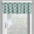 thumbnail image 4 of Ambesonne Plaid Valance & Curtain, Bicolor Checkered Retro, 55"x30", Dark Brown Seafoam White, 4 of 6