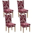 thumbnail image 1 of Printed Dining Chair Slipcovers Washable Softness Elastic Installation Chair Protector Banquet Chair Seat Cover for Hotel and Wedding Ceremony(Colour1,Set of 4), 1 of 7