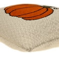 thumbnail image 4 of Nassau Collection 20" Beige and Orange Fall Harvest Pumpkin Knitted Throw Pillow, 4 of 7