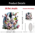 thumbnail image 3 of Beautynvta Easter Tabletop Decorations, 2D Flat Acrylic Bunny Ornament, Spring Rabbit in Egg, Easter Eggs Decor, Easter Table Centerpieces Decorations, 3 of 8