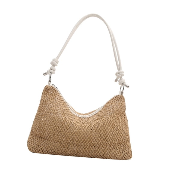Straw Beach Bag For Picnics And Vacations Lightweight Crossbody Bag with Adjustable Strap For Effortless Carrying