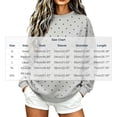 thumbnail image 3 of Josdec Crew Neck Fleece Sweatshirt for Women Polka Dot Oversized Loose Long Sleeve Casual Pullover Tops S‑XXL, 3 of 5