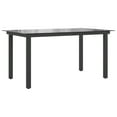 thumbnail image 1 of vidaXL Garden Table Black 150x90x74 cm Aluminium and Glass, 1 of 2